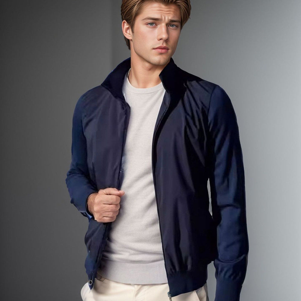 Men's casual summer jacket in minimalist design with practical zip pockets Lisslune