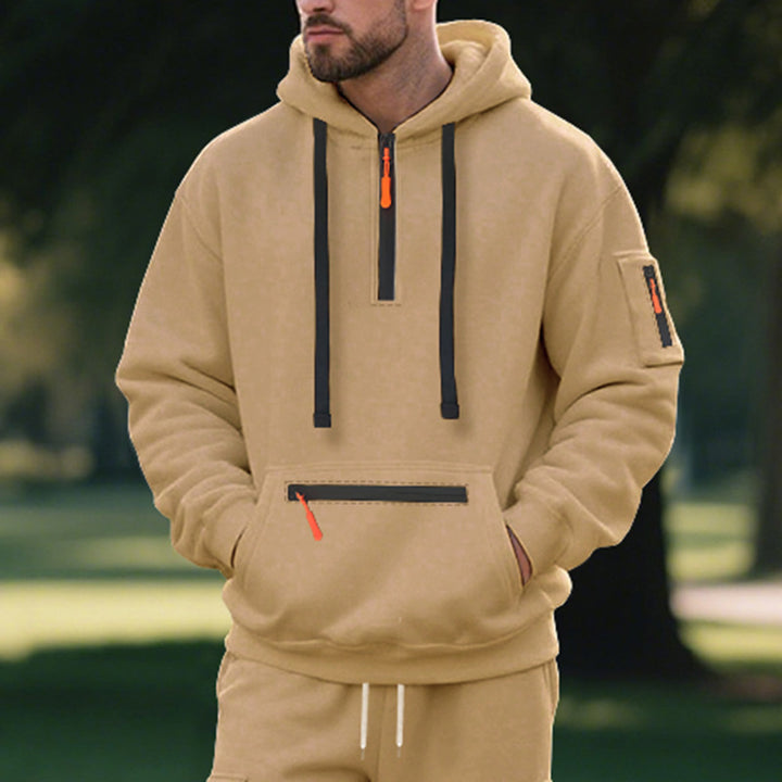 Men's sporty hoodie with practical pockets and stylish zipper Lisslune