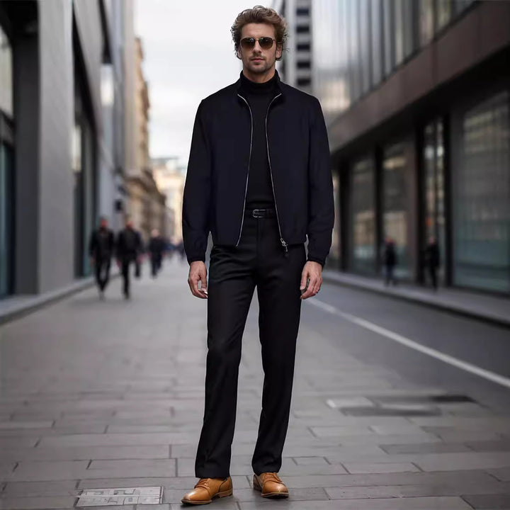 Men's elegant and functional transitional jacket with high collar Lisslune