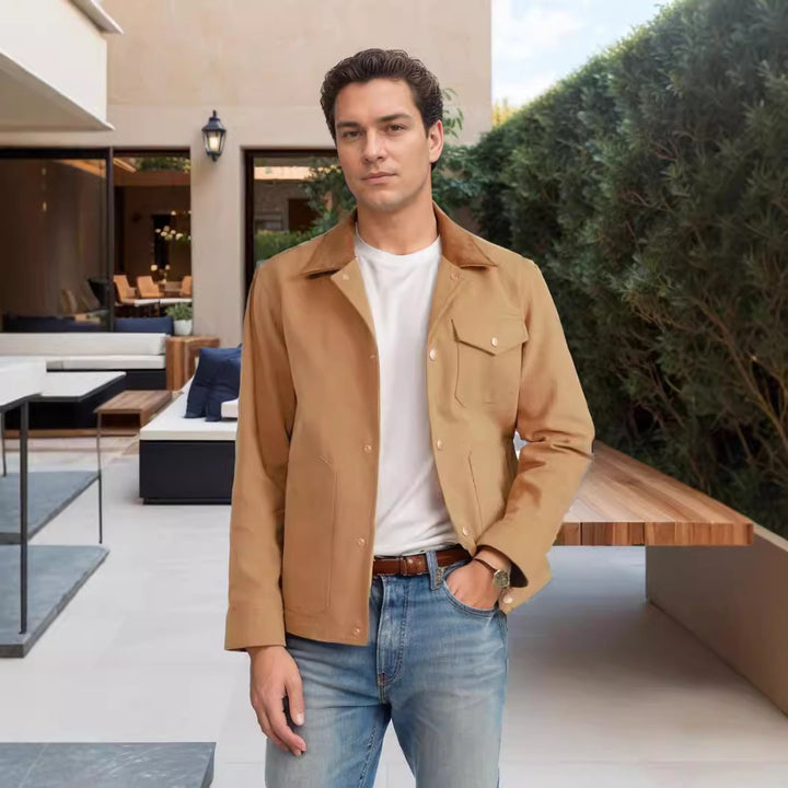 Men's suede jacket with stylish design and practical pockets Lisslune