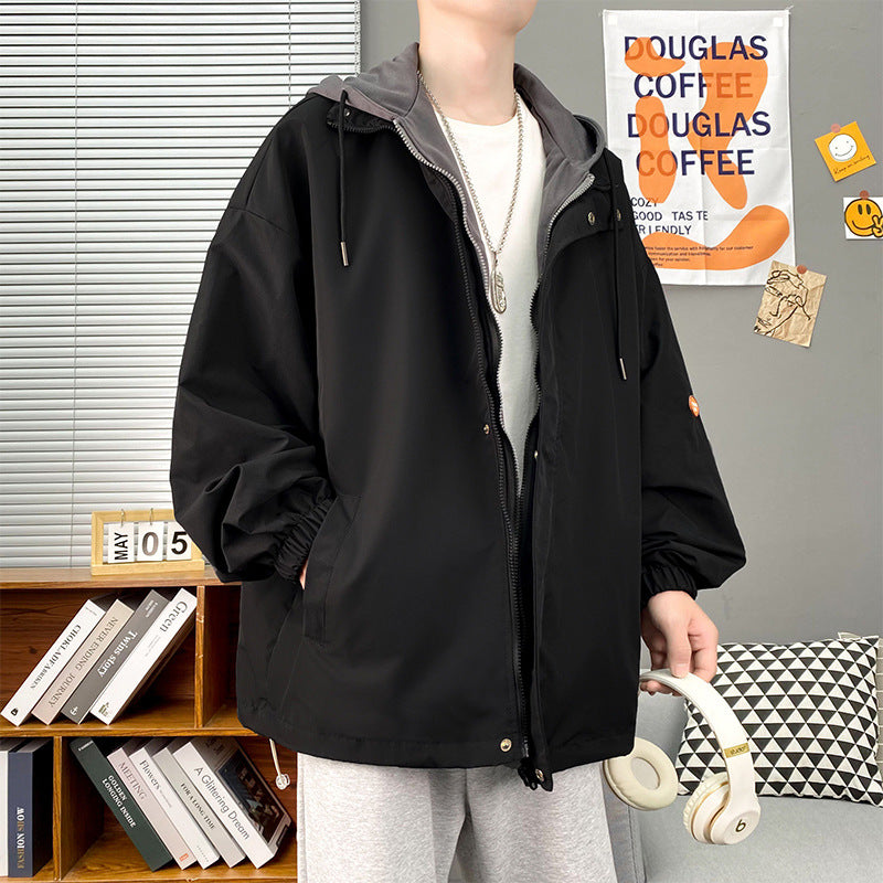Men's casual transitional jacket with adjustable hood and breathable lining Lisslune