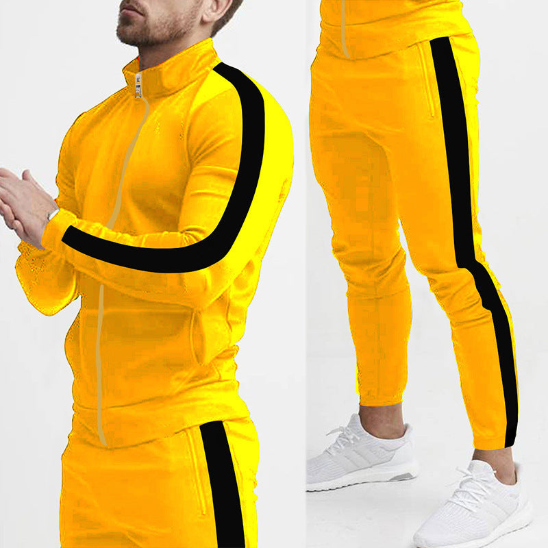 Men's sporty tracksuit with high collar and side zip pockets Lisslune
