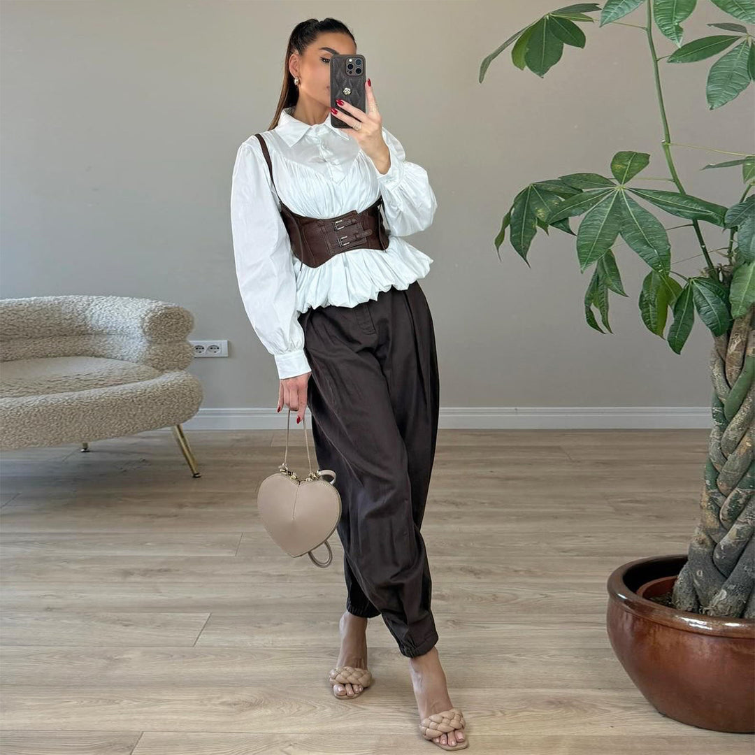 Ladies Corset Corset Top with Decorative Buckles Lisslune