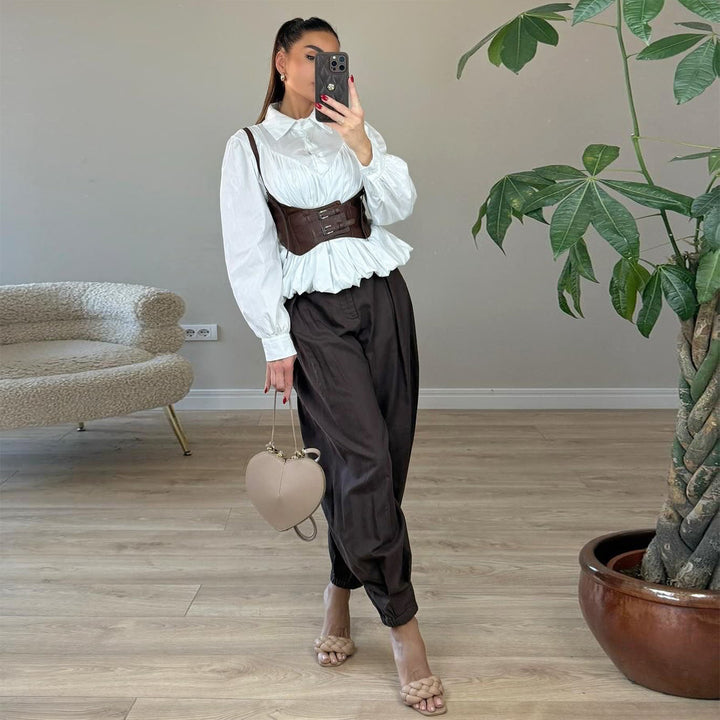 Ladies Corset Corset Top with Decorative Buckles Lisslune