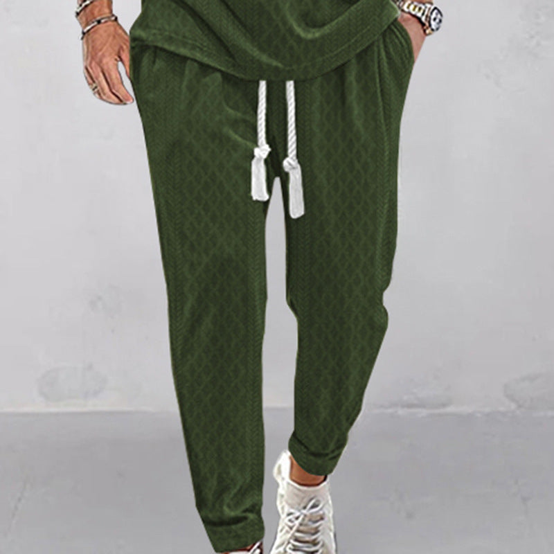 Men's sporty leisure pants with elastic waistband and side drawstring Lisslune