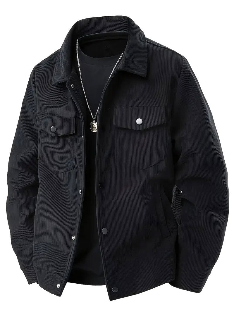 Men's structured top jacket with practical pockets Lisslune