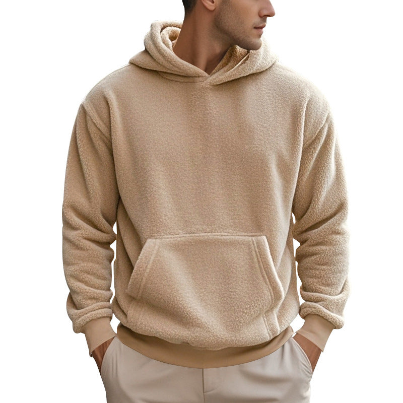 Men's Cozy Fleece Hoodie with Kangaroo Pocket Lisslune