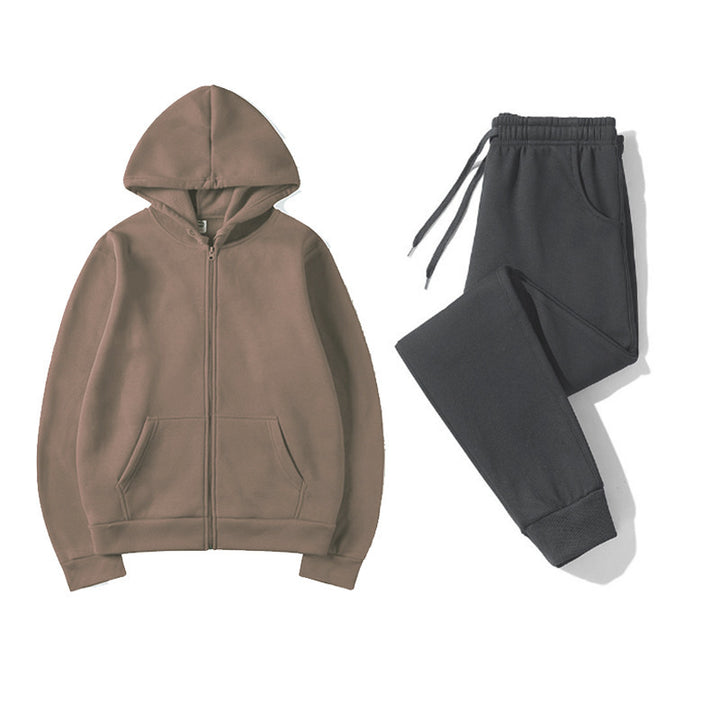 Women's sporty hoodie set with practical zipper and elastic waistband Lisslune