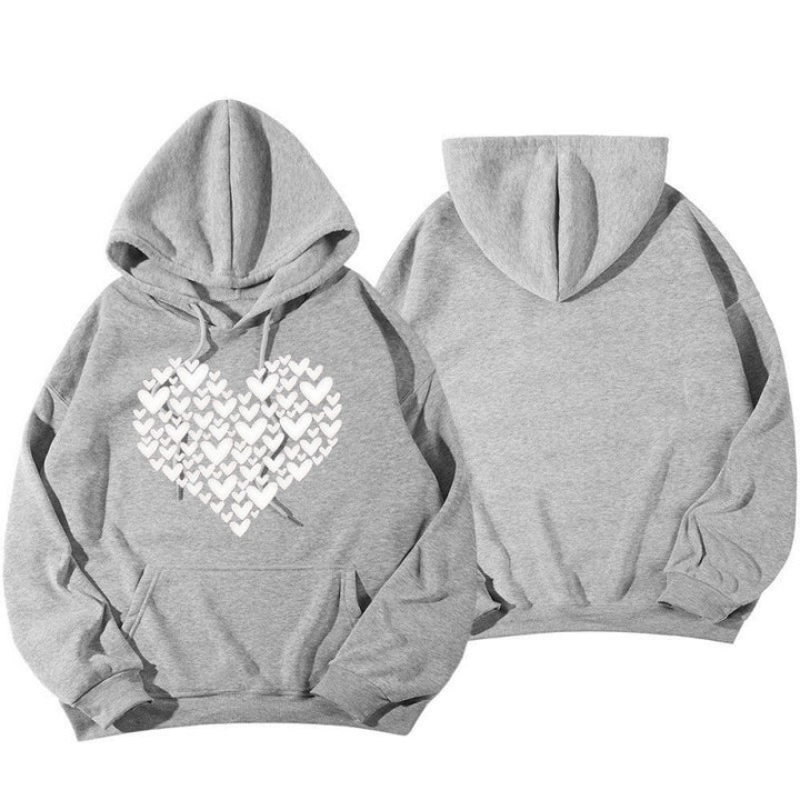 Women's Hoodie Sweatshirt with Large Heart Design Lisslune