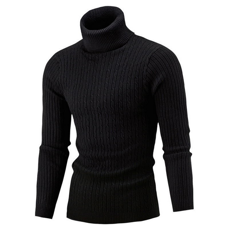 Men's Cozy Cable Knit Turtleneck Sweater Lisslune