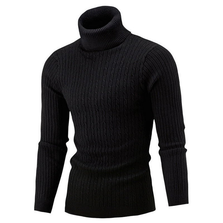 Men's Cozy Cable Knit Turtleneck Sweater Lisslune