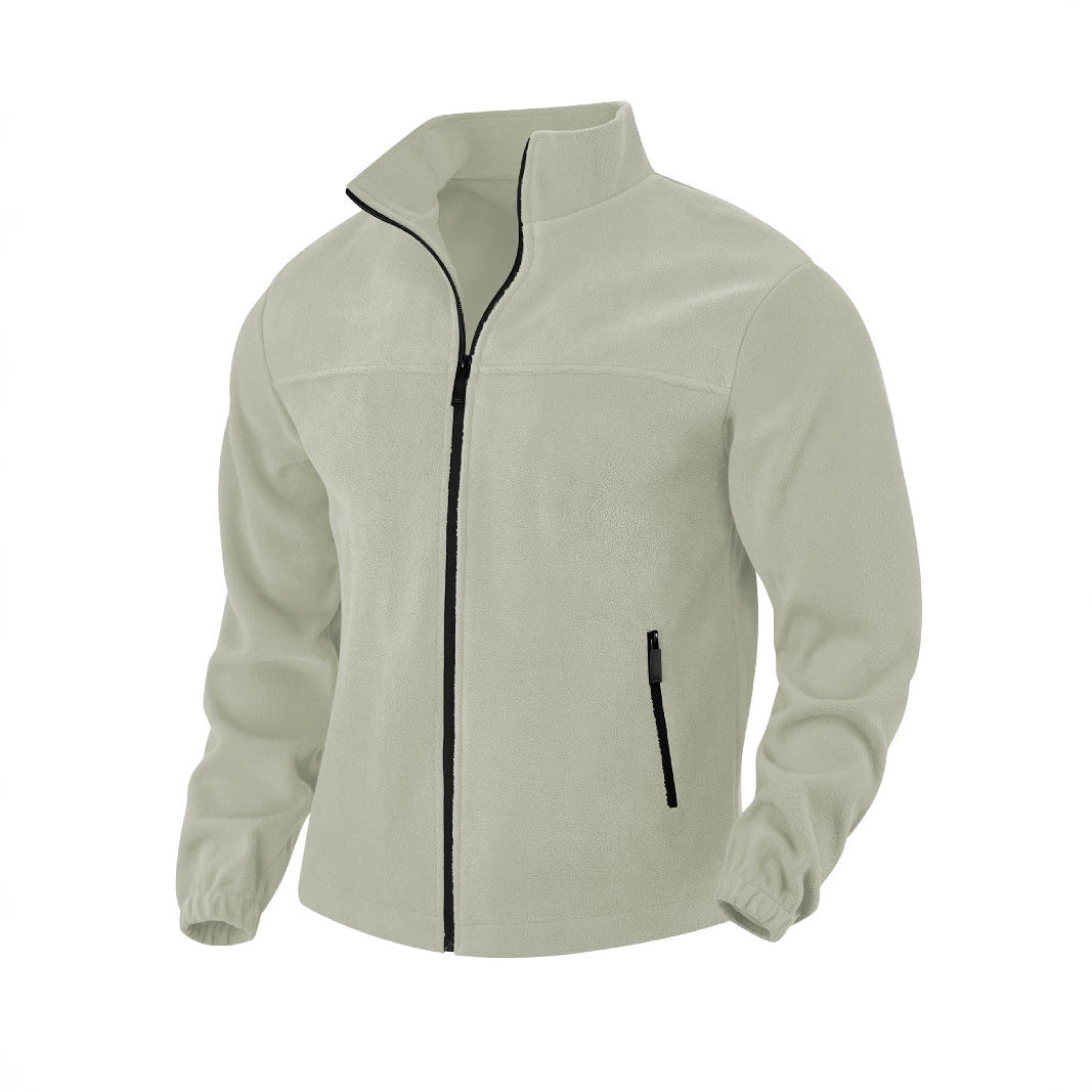 Men's fleece jacket with practical pockets and stand-up collar Lisslune