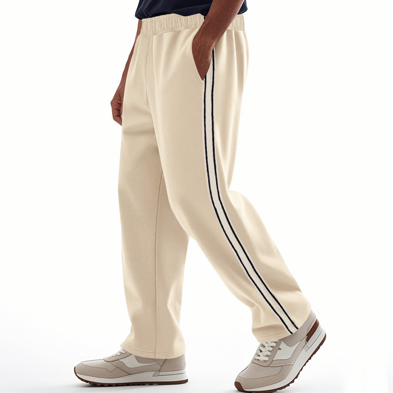 Men's leisure joggers with side stripes and elastic waistband Lisslune
