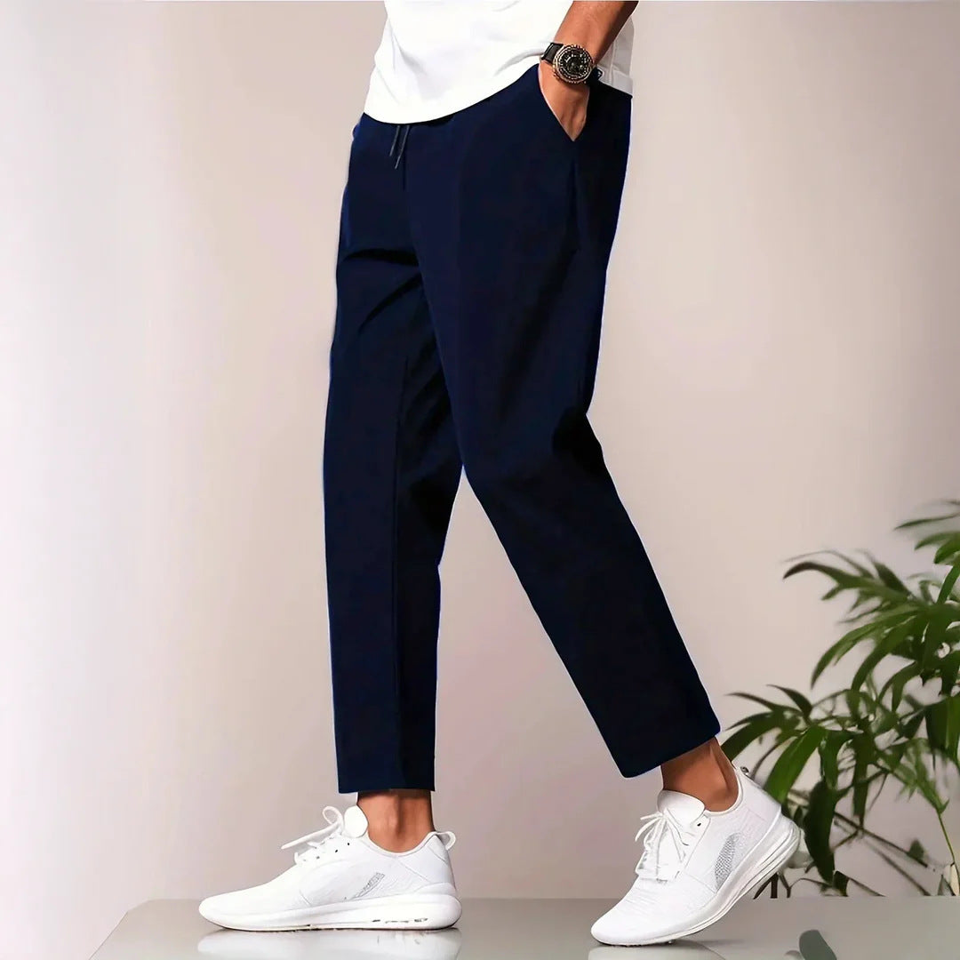 Men's casual leisure pants with elastic waistband and side pockets Lisslune