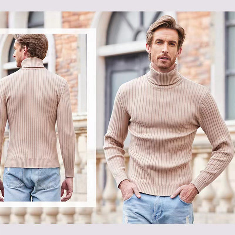 Men's turtleneck sweater made of high-quality ribbed knit Lisslune