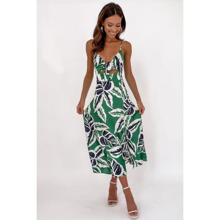 Women's wrap dress with floral print and playful swinging hem