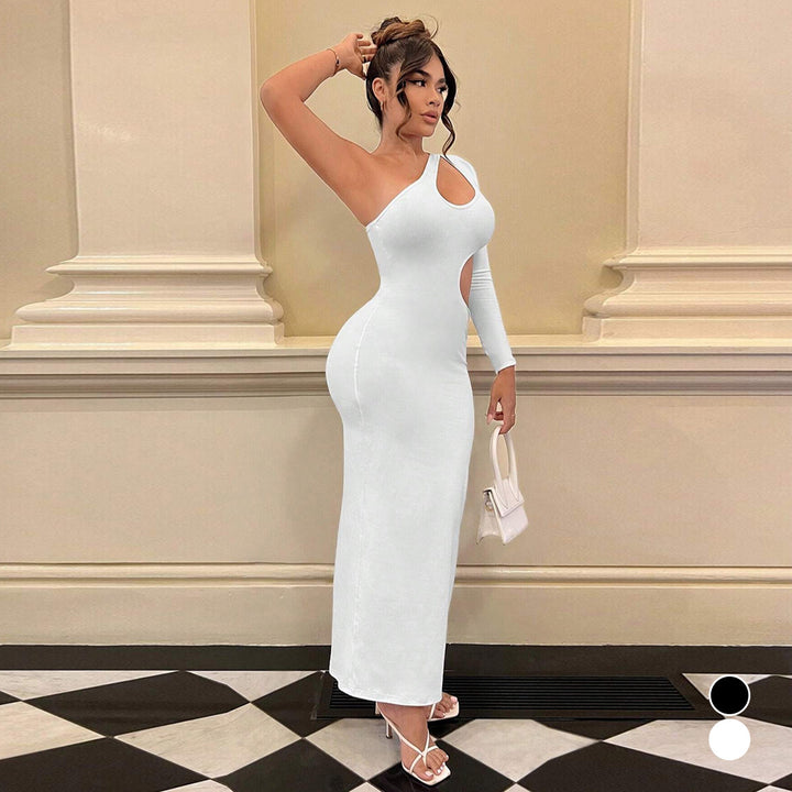 Damen Longsleeve Maxi-Kleid mit sexy Cut-Outs und figurbetontem Schnitt Lisslune