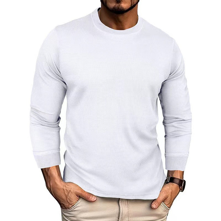 Men's Fashion Long Sleeve Shirt with Textured Ribbed Look Lisslune