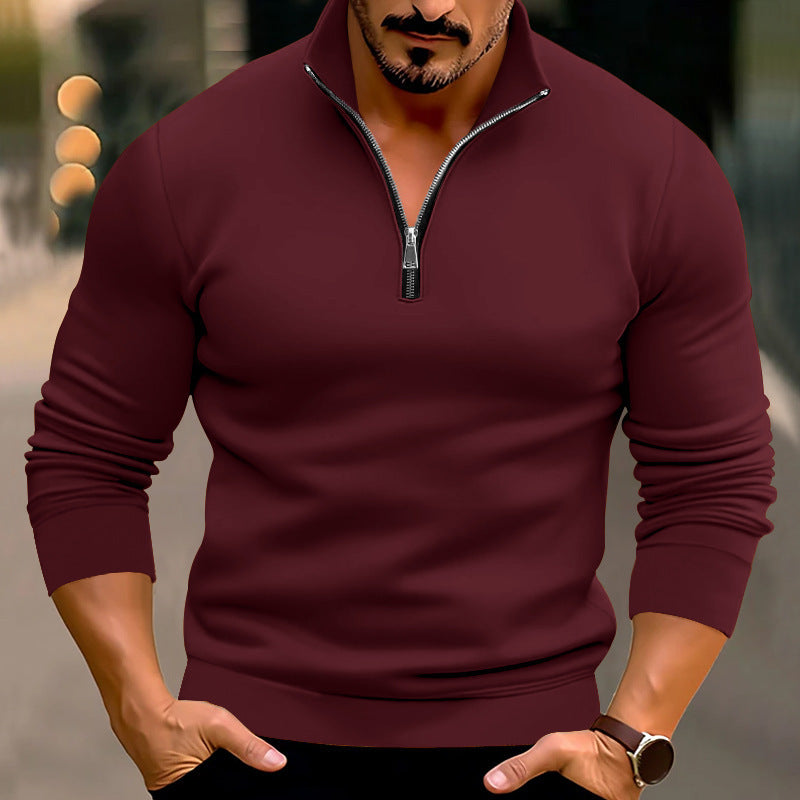 Men's pullover with half zipper and modern accents Lisslune