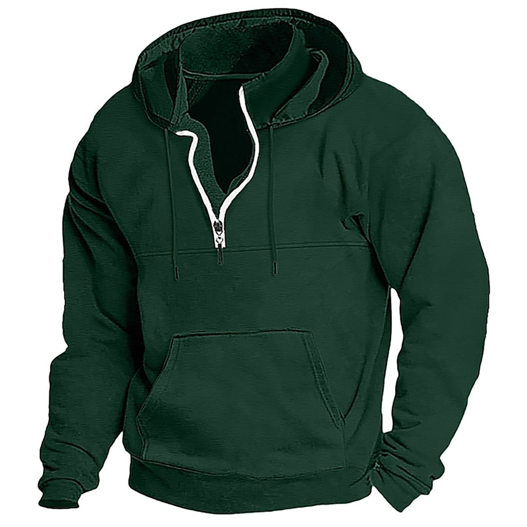Men's Fleece Hoodie with Half Zip Lisslune