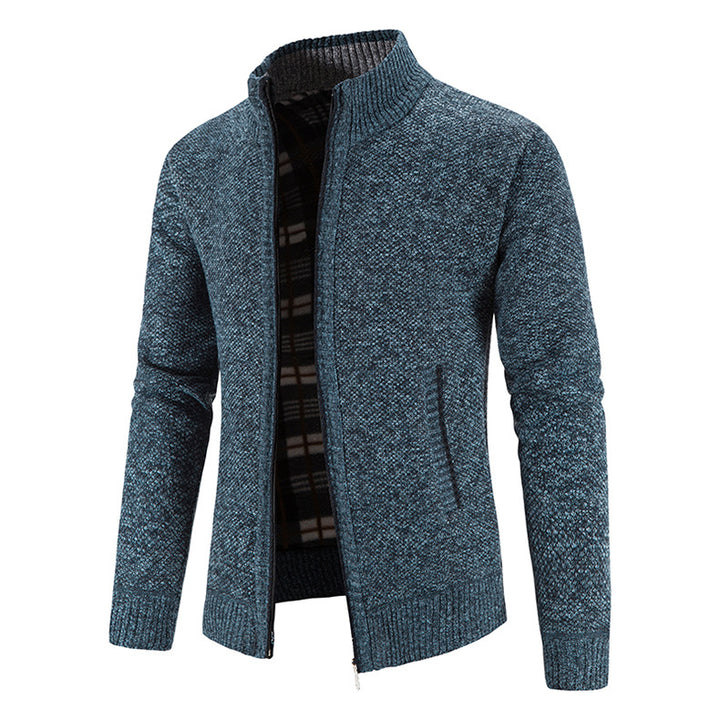 Men's fashionable cardigan with high collar and practical pockets Lisslune