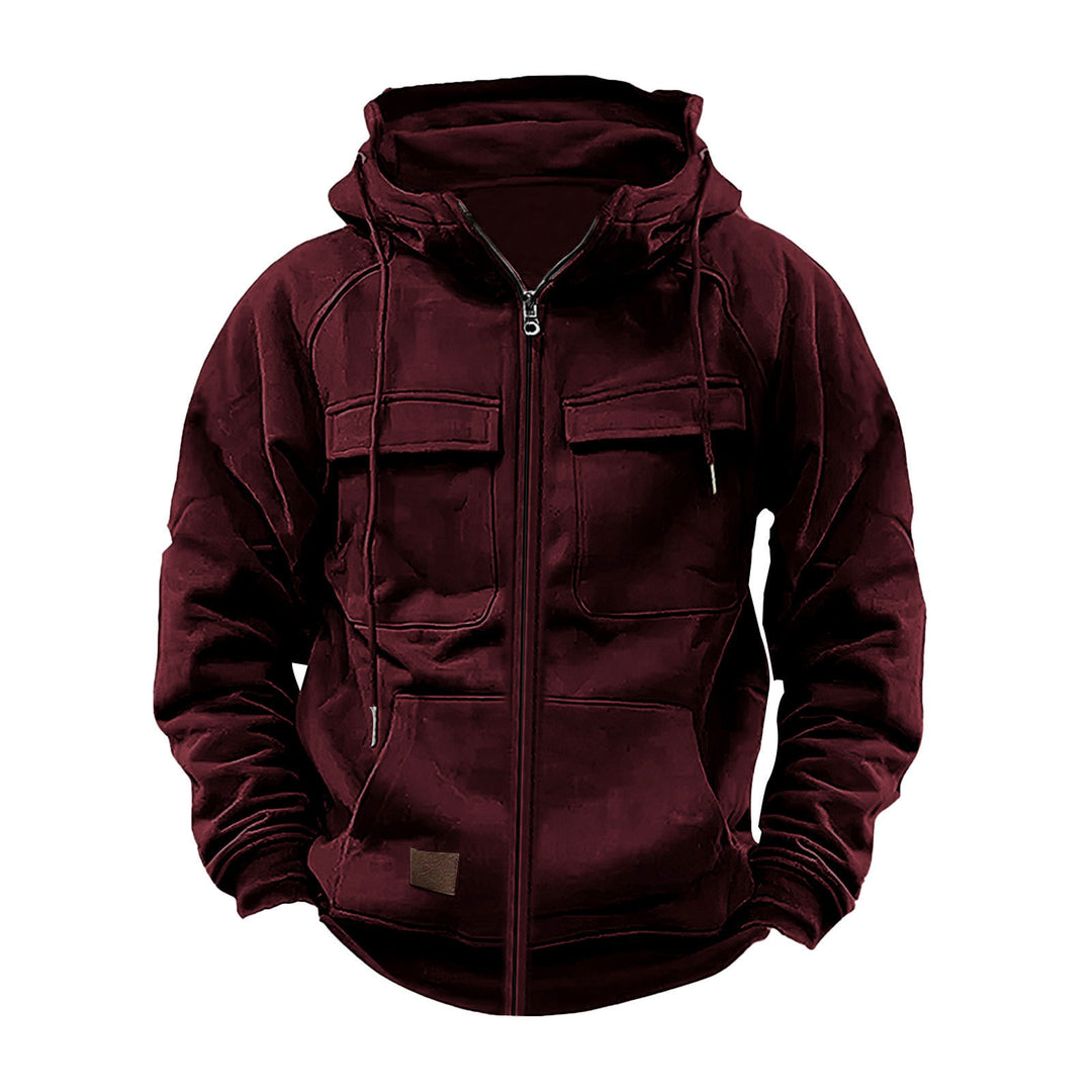 Men's multifunctional hoodie with zipper and spacious pockets Lisslune