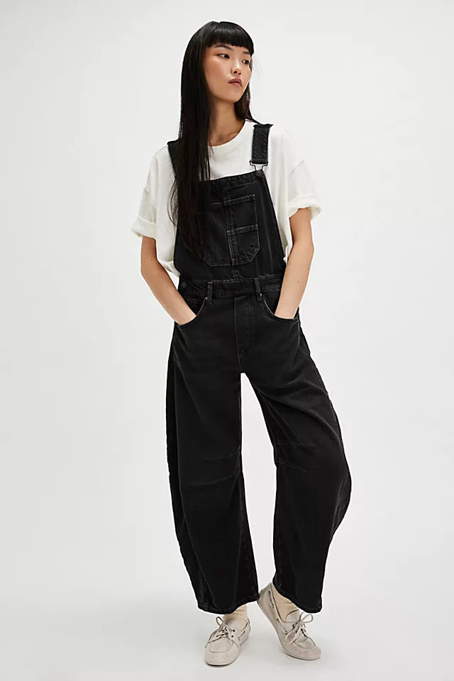 Women's casual denim overalls in a modern cut with adjustable straps Lisslune