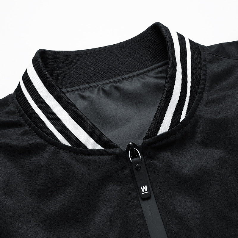 Men's fashionable sports jacket with striped collar and practical pockets Lisslune