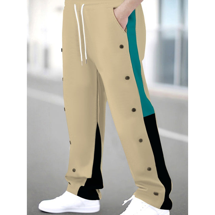 Men's sporty training pants with snap button closure and breathable structure Lisslune