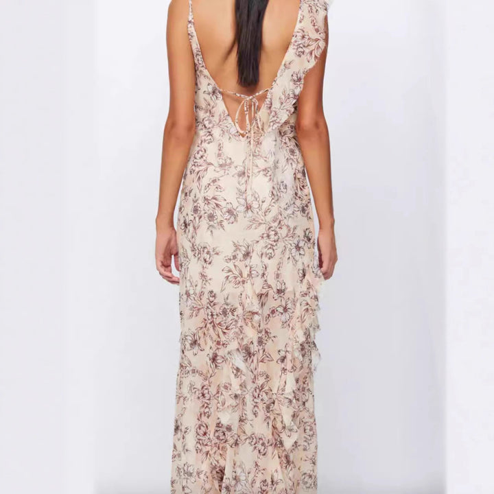 Ladies summer maxi dress with floral prints Lisslune