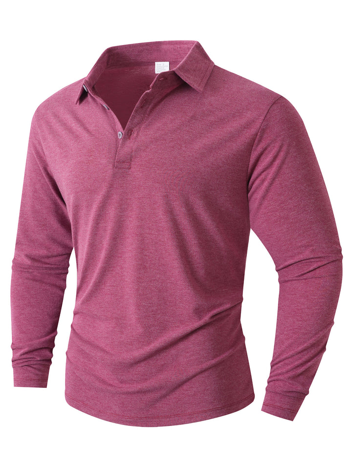 Men's Long Sleeve Polo Shirt with Modern Cut Lisslune