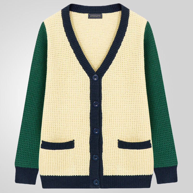 Men's cardigan with contrasting colors and practical pockets Lisslune