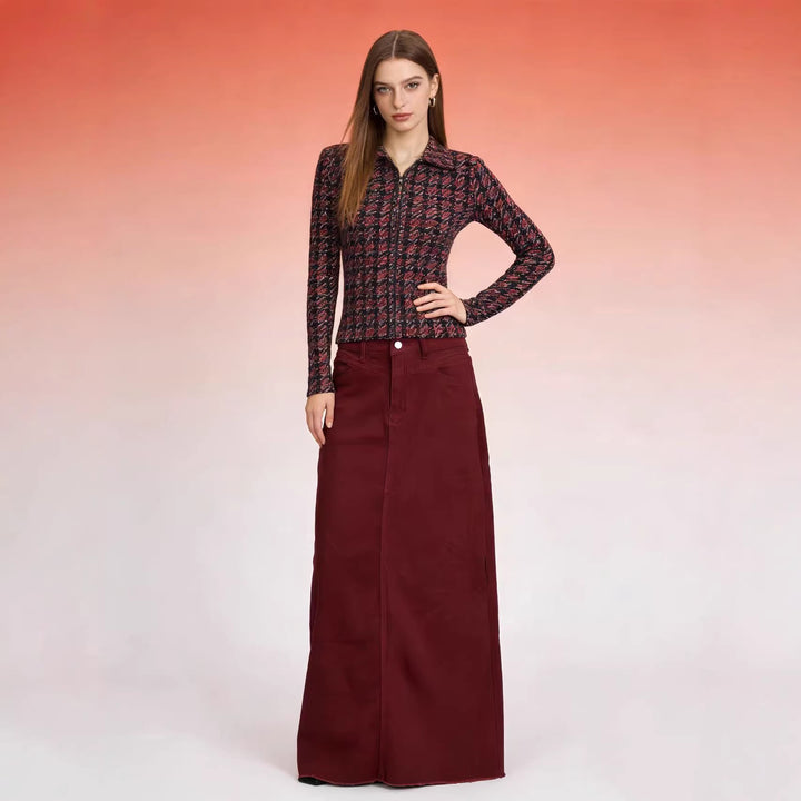 Women's maxi skirt in modern cut with fringed details Lisslune