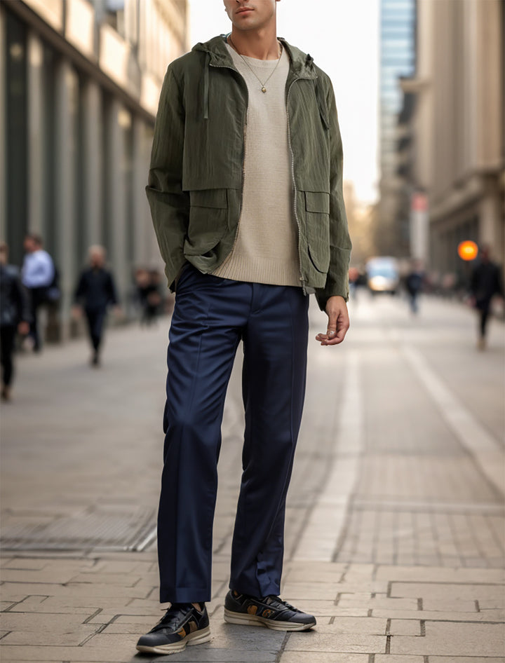 Men's lightweight jacket in casual style with spacious pockets Lisslune