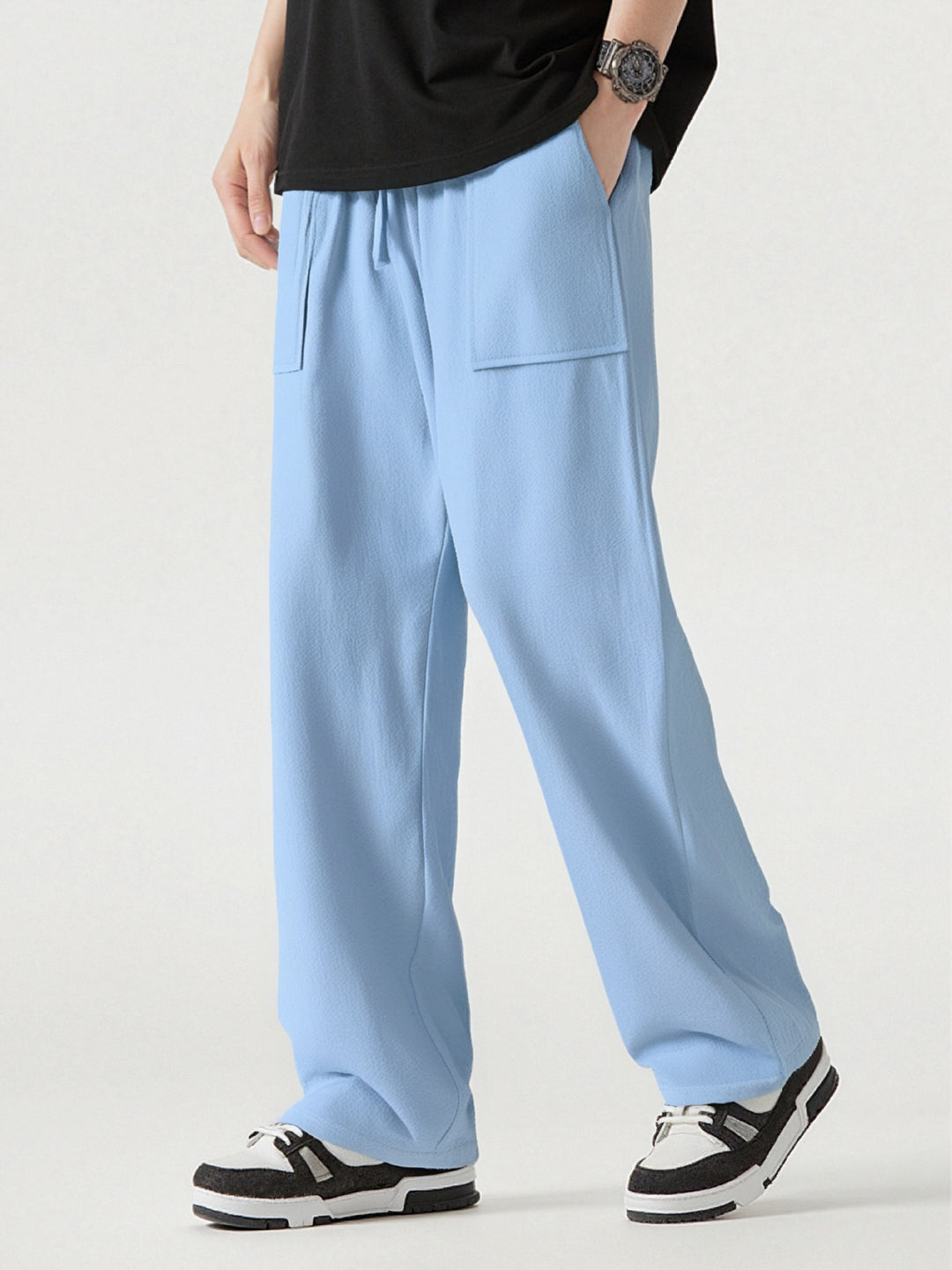 Men's Comfortable Cargo Pants with Practical Pockets and Elastic Waistband Lisslune