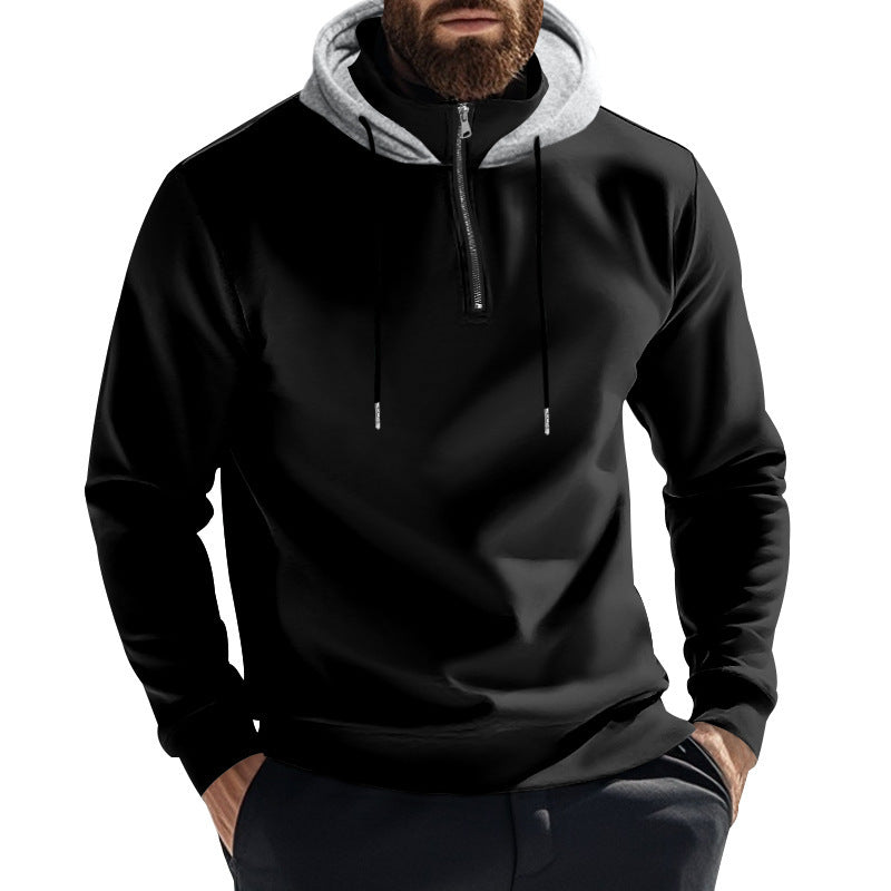 Men's sporty hoodie with half-zip and breathable material Lisslune