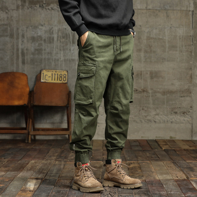 Men's cargo pants with elastic waistband and practical side pockets Lisslune
