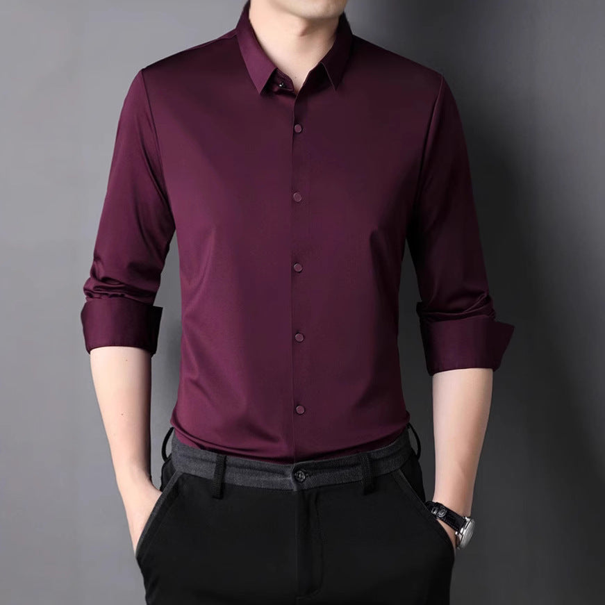 Men's elegant short sleeve shirt with fine shine Lisslune