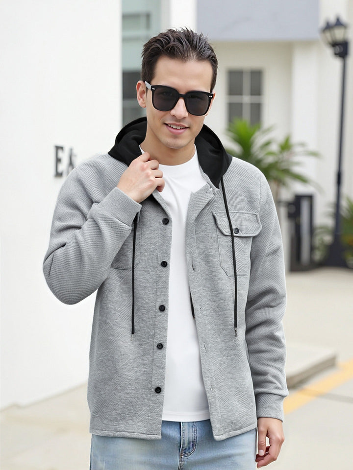 Men's fashionable hybrid jacket with detachable hood and practical pockets Lisslune