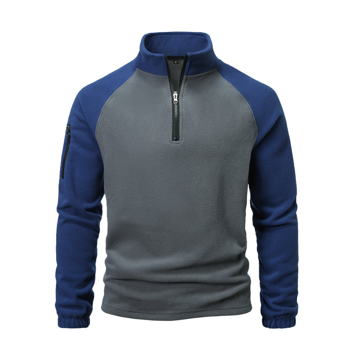 Men's fleece pullover with half zip and practical pocket design Lisslune