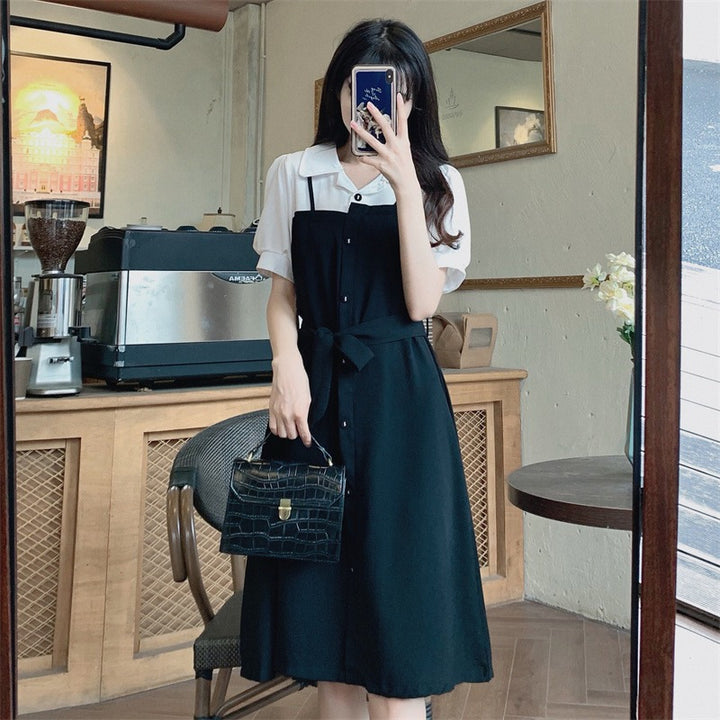 Women's shirt dress with tailored cut and button details