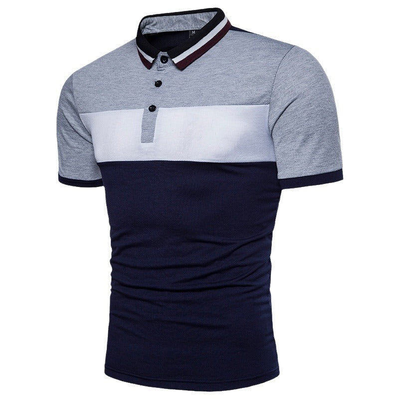 Men's polo shirt with modern block stripe design and high-quality cotton Lisslune