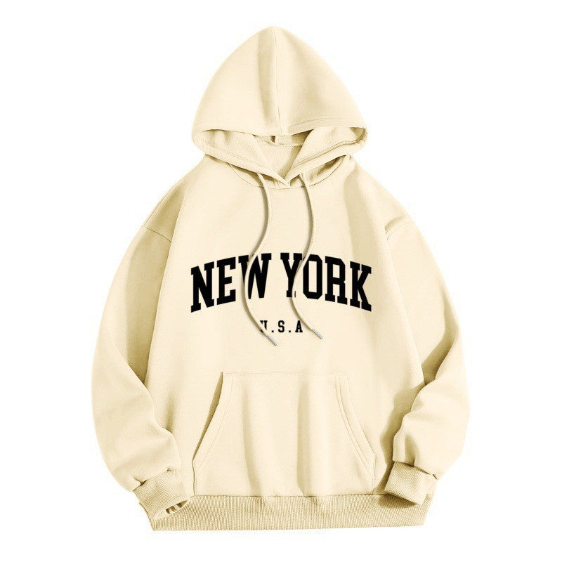 Women's hoodie with stylish New York print Lisslune