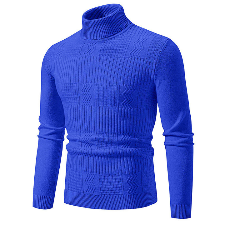 Men's elegant turtleneck sweater with textured design Lisslune