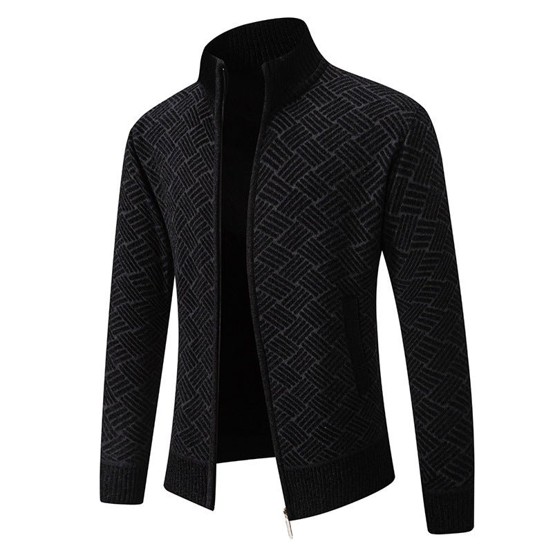 Men's cardigan with modern check pattern Lisslune