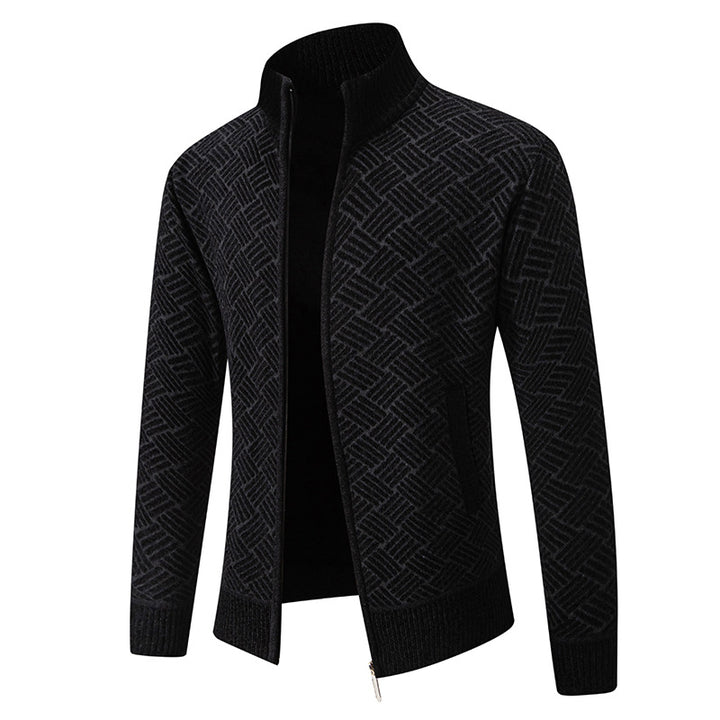 Men's cardigan with modern check pattern Lisslune