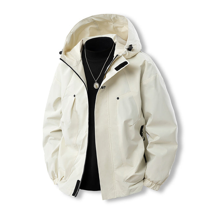 Men's functional outdoor jacket with removable hood Lisslune