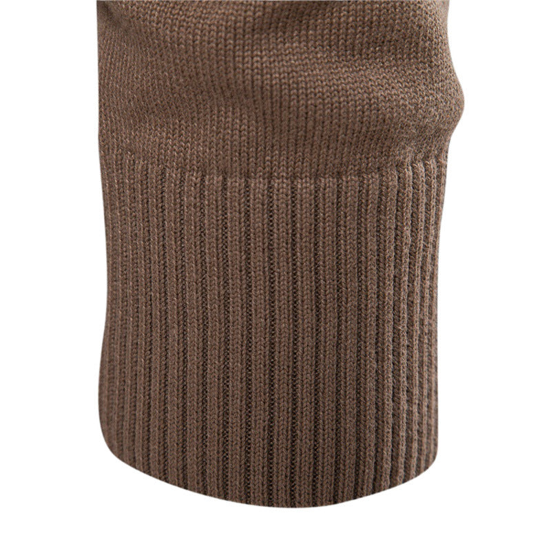 Men's knitted pullover with fashionable stand-up collar and textured design Lisslune