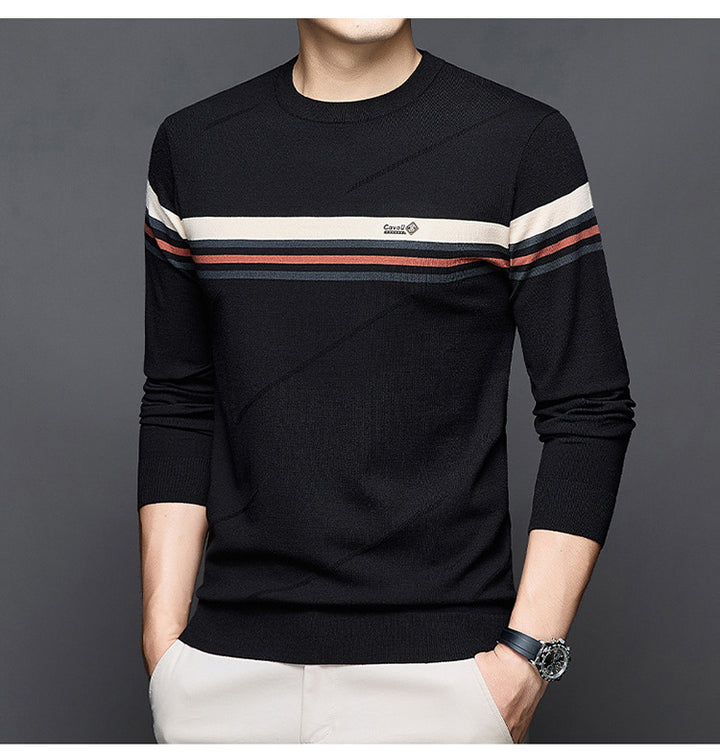 Men's elegant sweater with modern stripes Lisslune