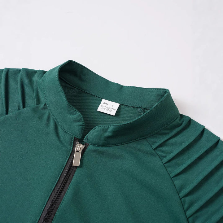 Men's long sleeve shirt with modern stand-up collar and zipper Lisslune
